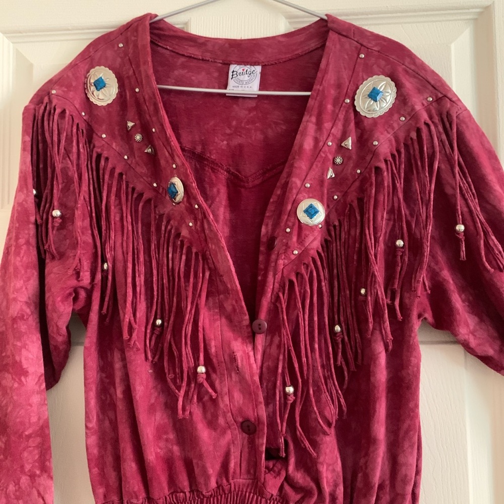 Fab vintage jumpsuit. With fringe detail.